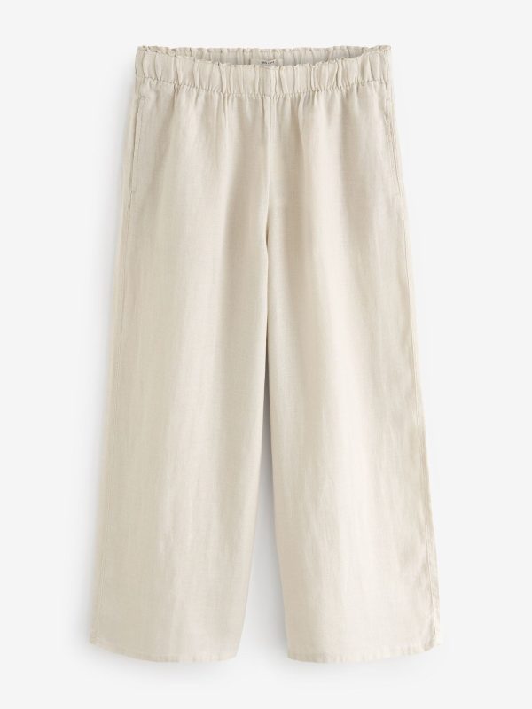 Natural 100% Linen Premium Wide Leg Trousers - 图片 8