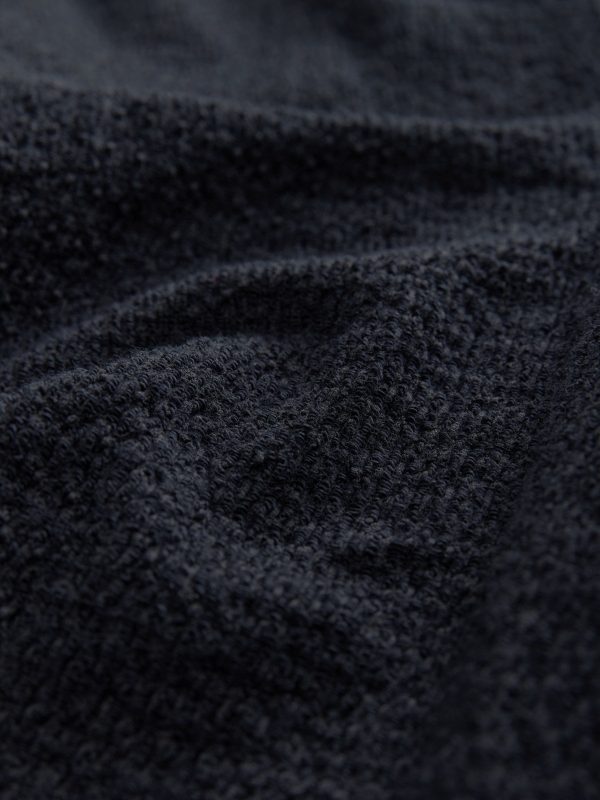 Navy Wide Leg Drawstring Textured Trousers - 图片 6