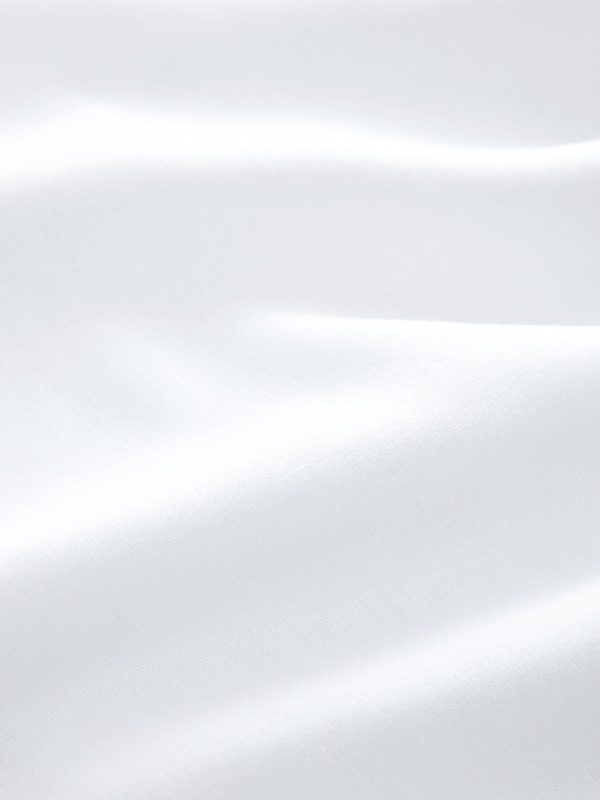White Wide Leg Trousers with Linen - 图片 7