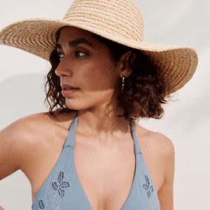 Neutral Wide Brim Floppy Hat