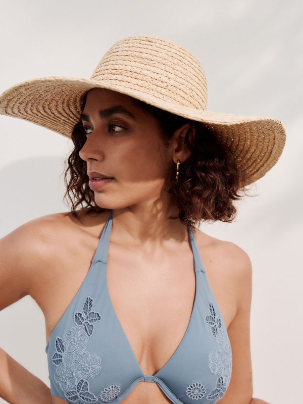 Neutral Wide Brim Floppy Hat