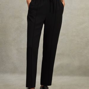 Black Hailey Petite Tapered Pull On Trousers