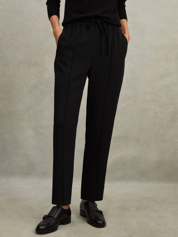 Black Hailey Petite Tapered Pull On Trousers
