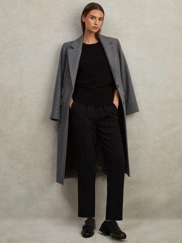 Black Hailey Petite Tapered Pull On Trousers - 图片 3