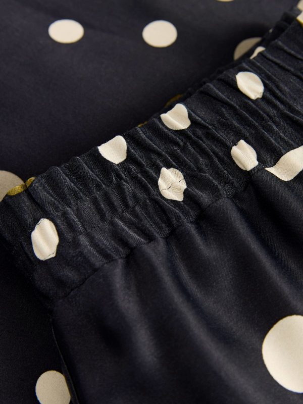 Black Spot Wide Leg Satin Trousers - 图片 8