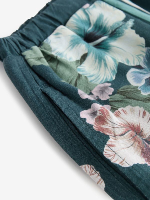 Green Wide Leg Trousers with Linen - 图片 7