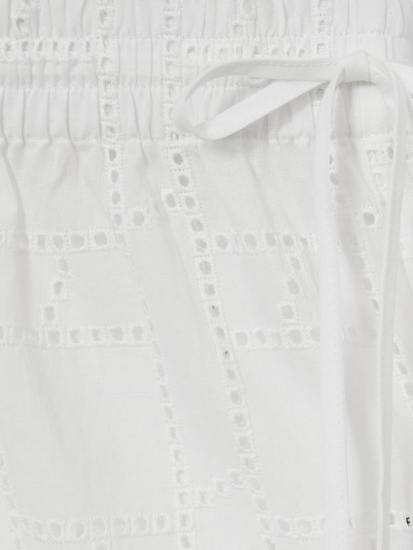 White Poppy Cotton Broderie Side-Tie Trousers - 图片 6