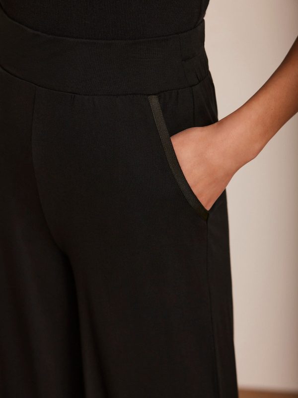 Black Palazzo Wide Leg Trousers - 图片 4